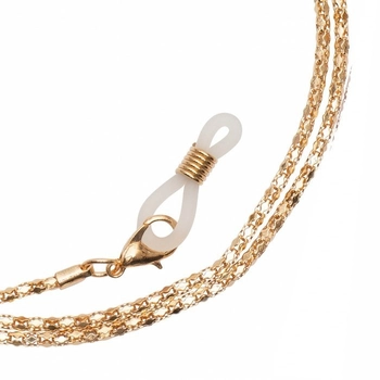 Łańcuszek do okularów metalowy, Sienna, złoty - 3 szt.