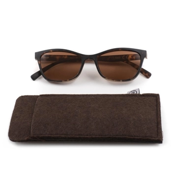 Okulary do czytania z przeciwsłoneczną nakładką na magnes, brązowe, kocie oczy