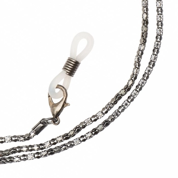 Łańcuszek do okularów metalowy, Sienna, srebrny - 3 szt.